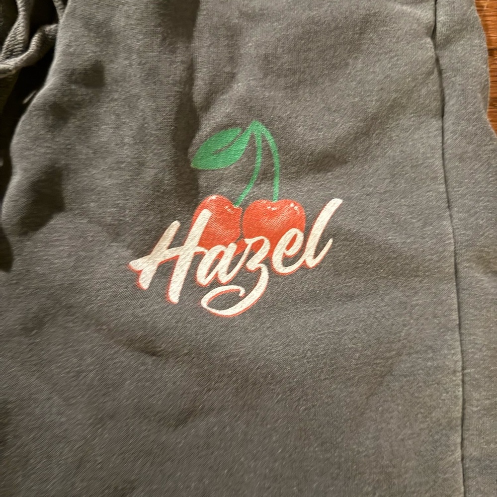 Hazel  Gray sweatpants with Cherries- cherry logo